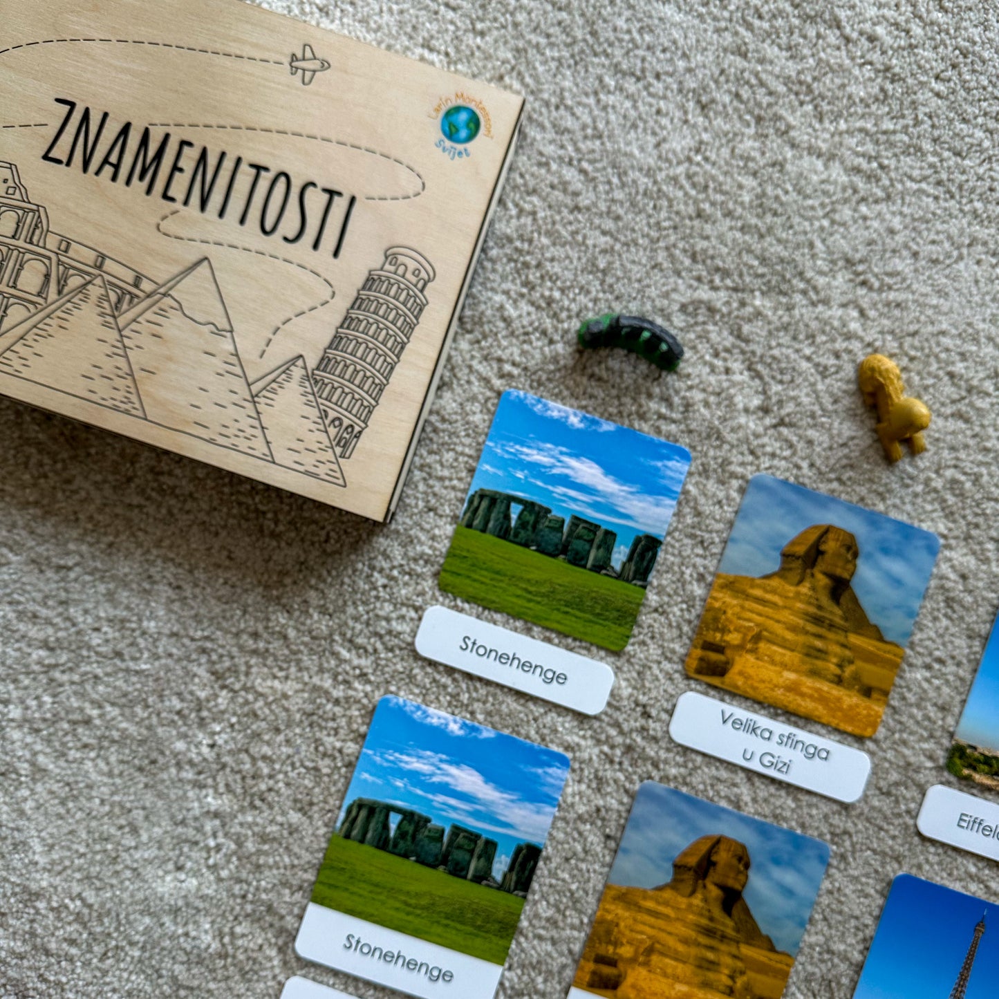 Minijature i Montessori kartice u drvenoj kutiji - Znamenitosti