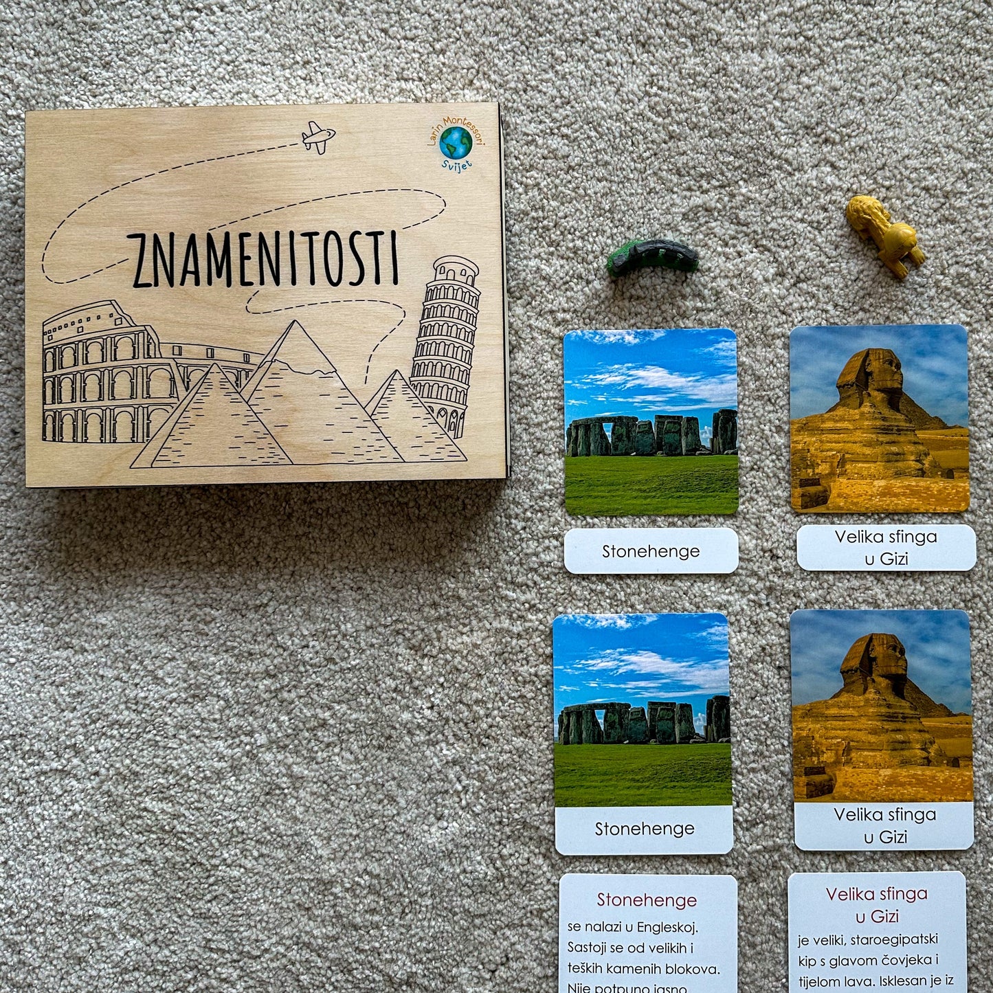 Minijature i Montessori kartice u drvenoj kutiji - Znamenitosti