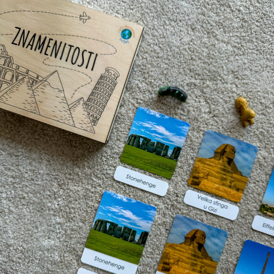 Minijature i Montessori kartice u drvenoj kutiji - Znamenitosti