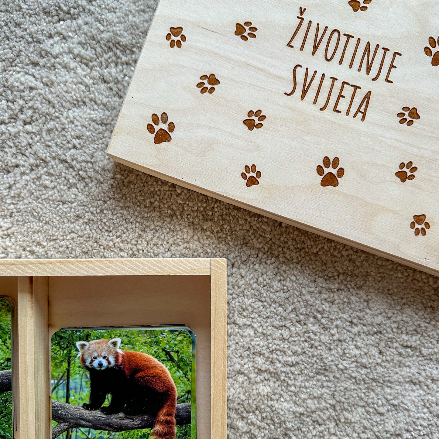 Montessori kartice u drvenoj kutiji - Životinje svijeta
