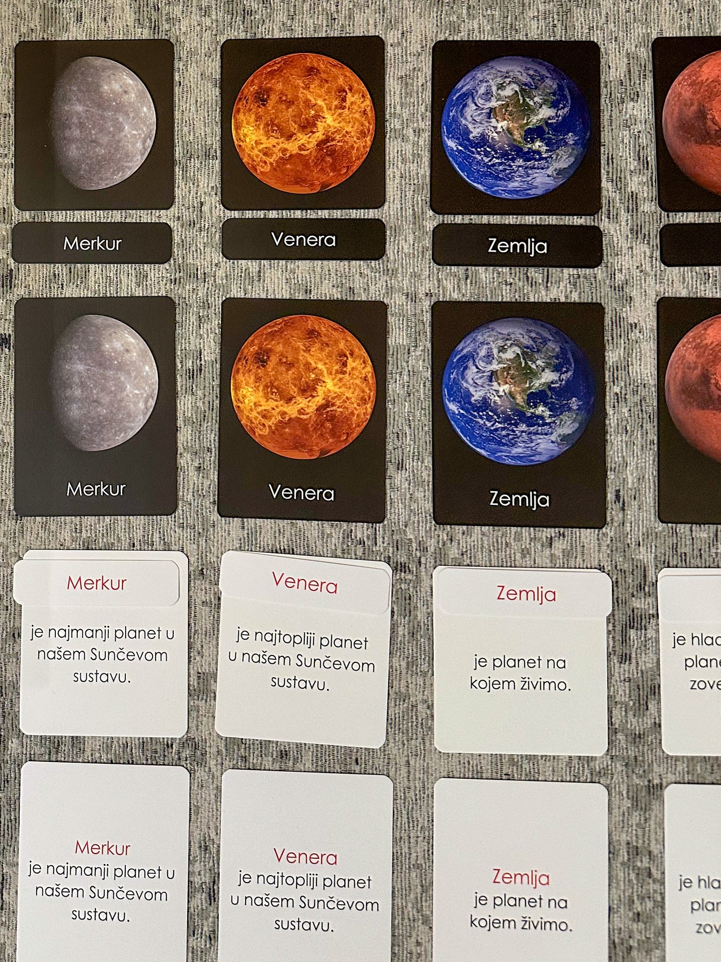 Montessori cards - Space