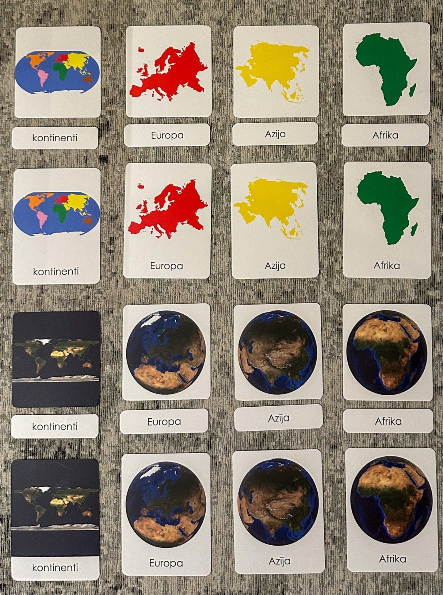 Montessori cards - Continents