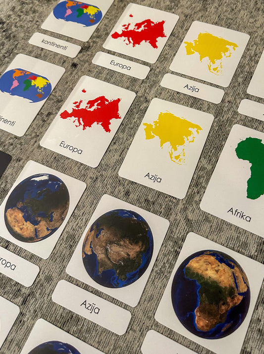 Montessori cards - Continents