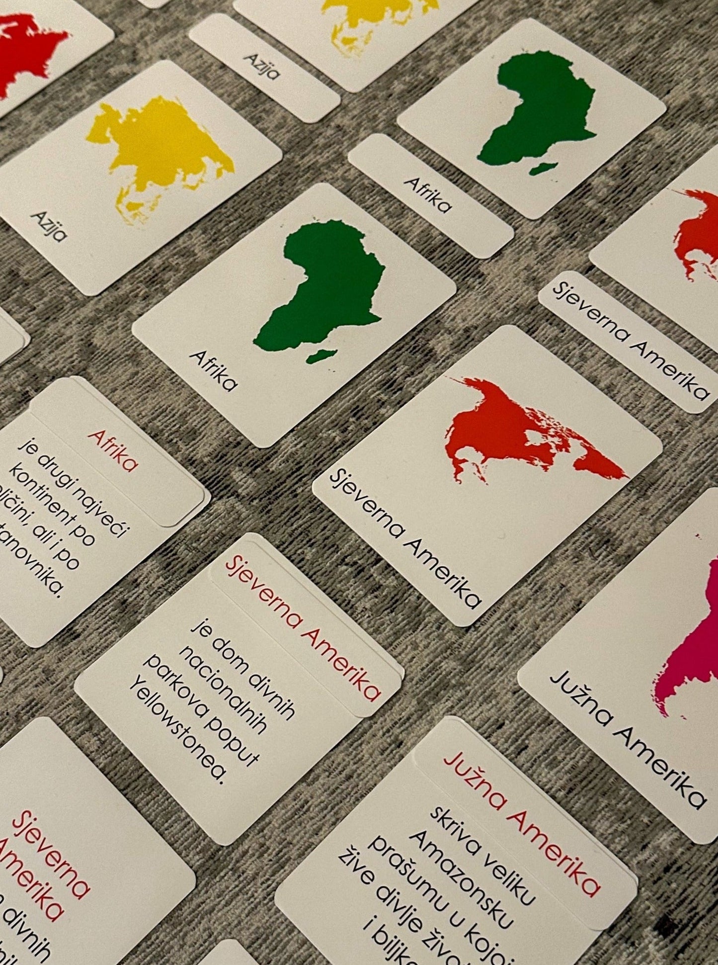 Montessori cards - Continents