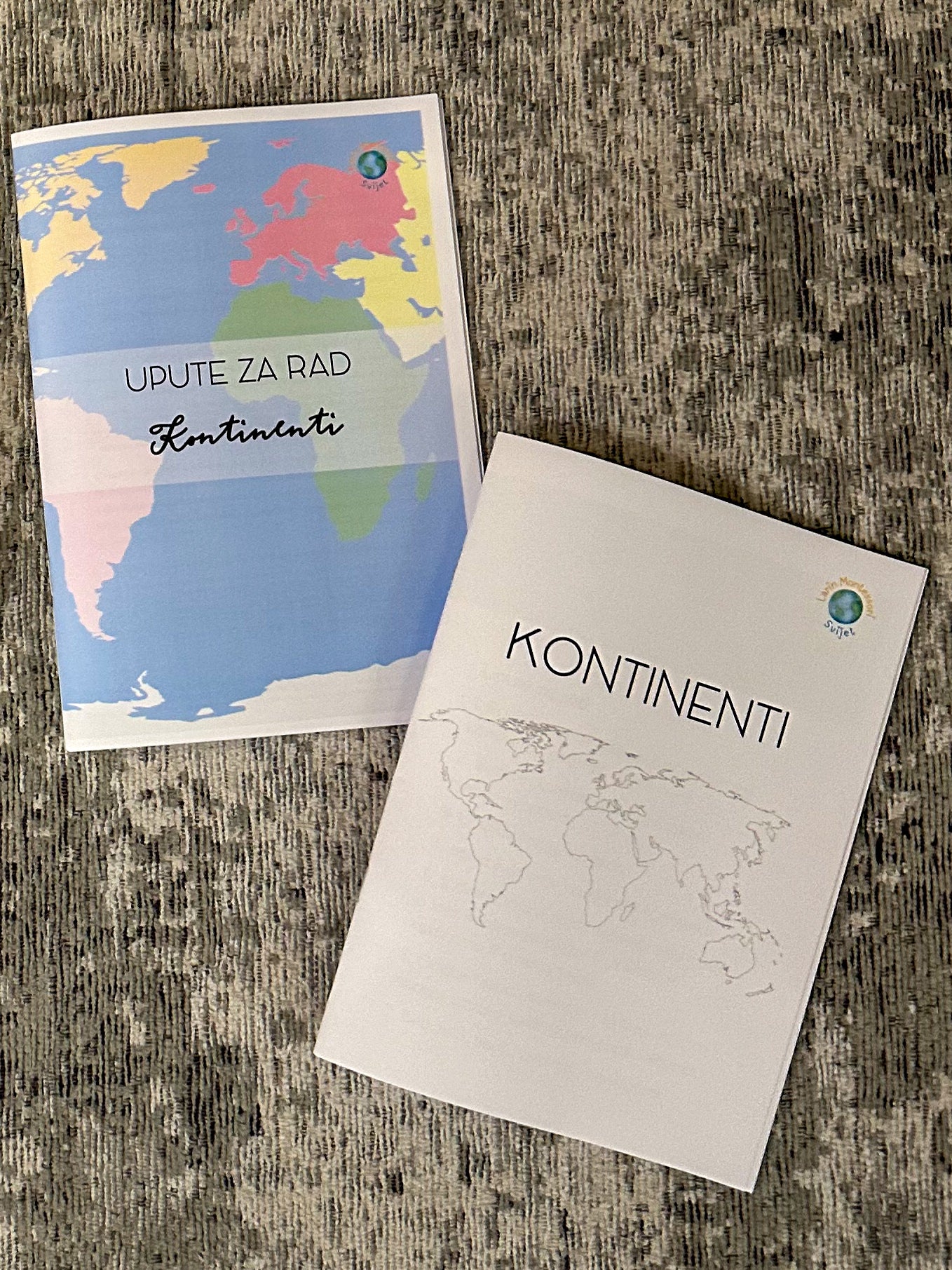 Montessori kartice - Kontinenti